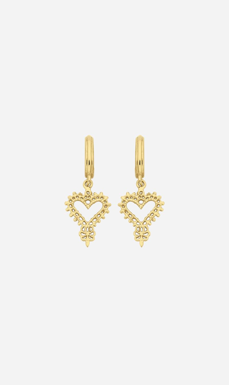 Zoe & Morgan | Mini Gypsy Heart Earrings - Gold
