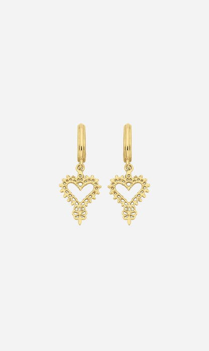 Zoe & Morgan | Mini Gypsy Heart Earrings - Gold