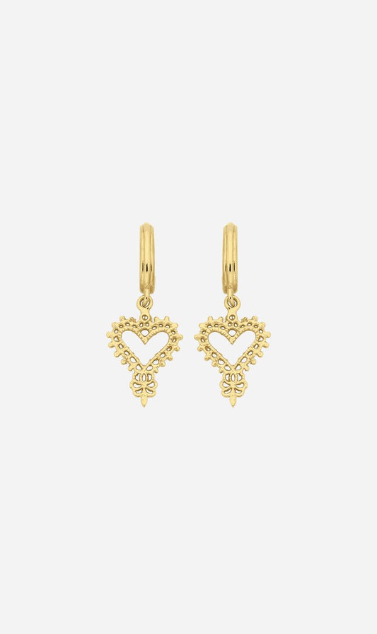 Zoe & Morgan | Mini Gypsy Heart Earrings - Gold