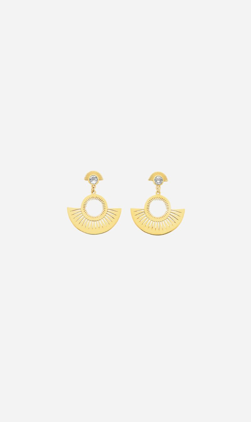 Zoe & Morgan | Pocket Full Of Sunshine Earrings - Gold/White Topaz