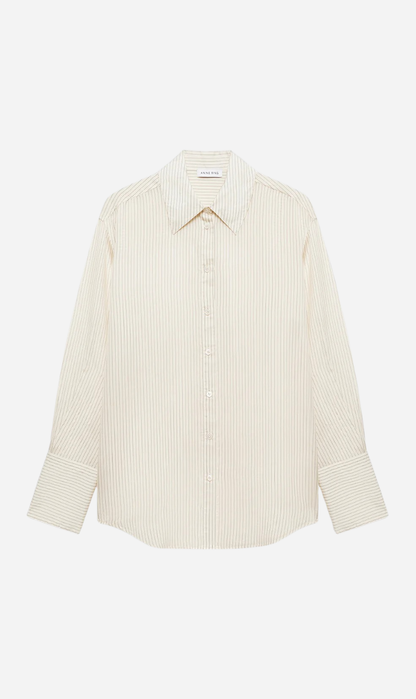 Anine Bing | Bridget Shirt - Ivory & Black Pinstripe