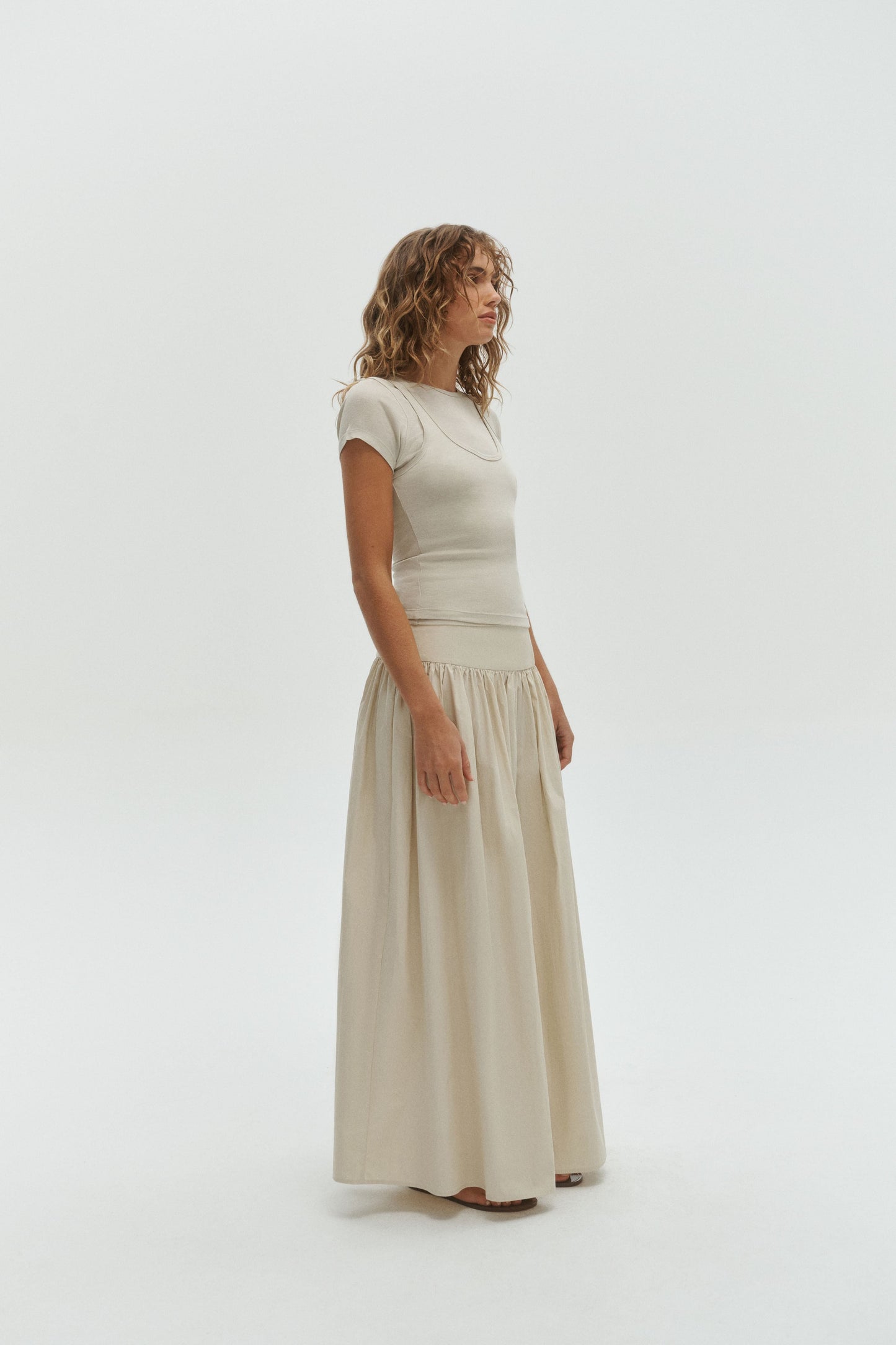 One Of Others | Heath Double Layered Top - Mist