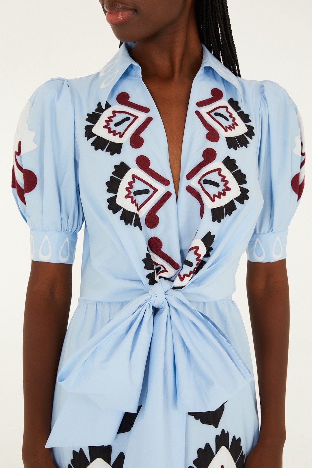 Farm Rio | Short Sleeve Maxi Dress - Blue Artisanal