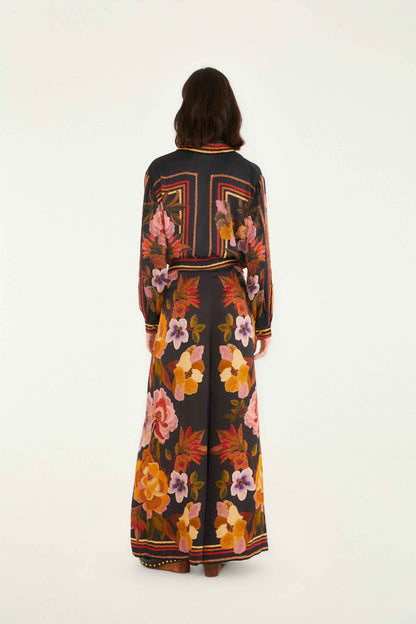Farm Rio | Pants - Chenille Flowers Black