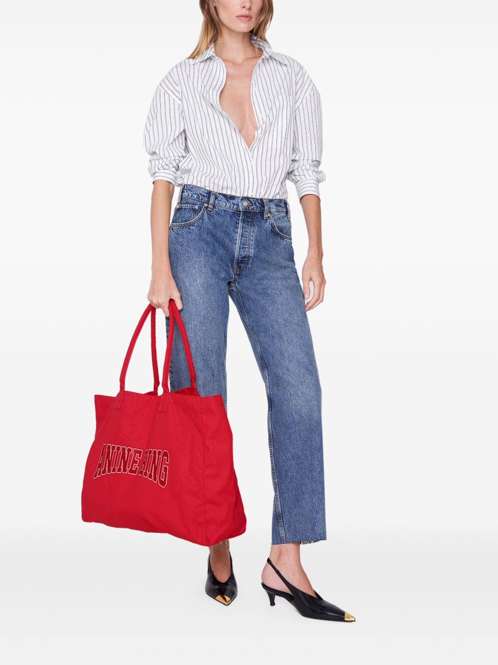 Anine Bing | Leo Canvas Tote - Tango Red