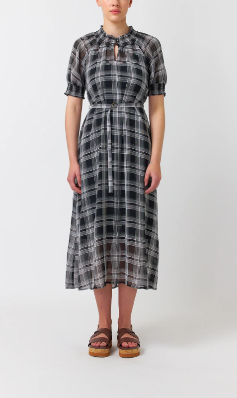 Kate Sylvester | Sheer Plaid Dress - Black