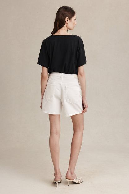 Marle | Classic Jean Short - Blanc