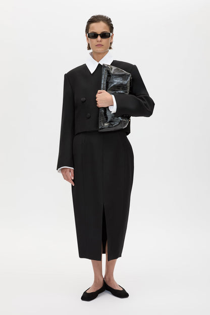 Camilla & Marc | Caius Collarless Cropped Blazer - Black