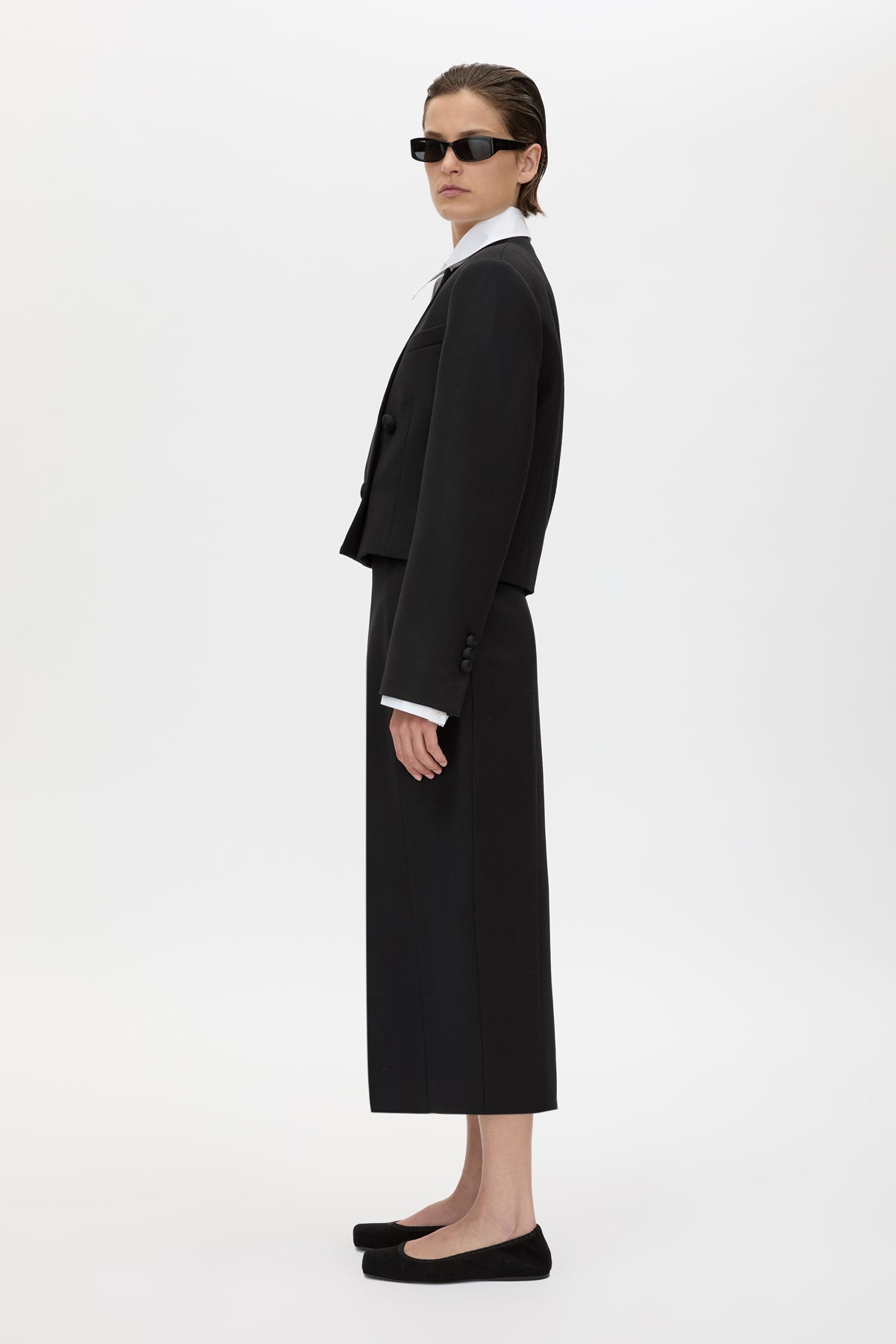 Camilla & Marc | Caius Collarless Cropped Blazer - Black