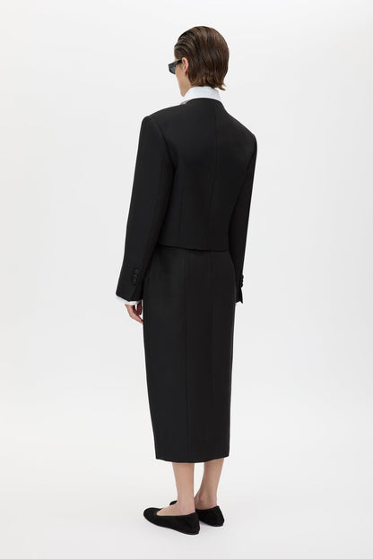 Camilla & Marc | Caius Collarless Cropped Blazer - Black