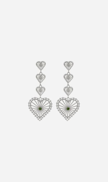 Zoe & Morgan | Mi Amor Earrings - Silver/Chrome Diopside
