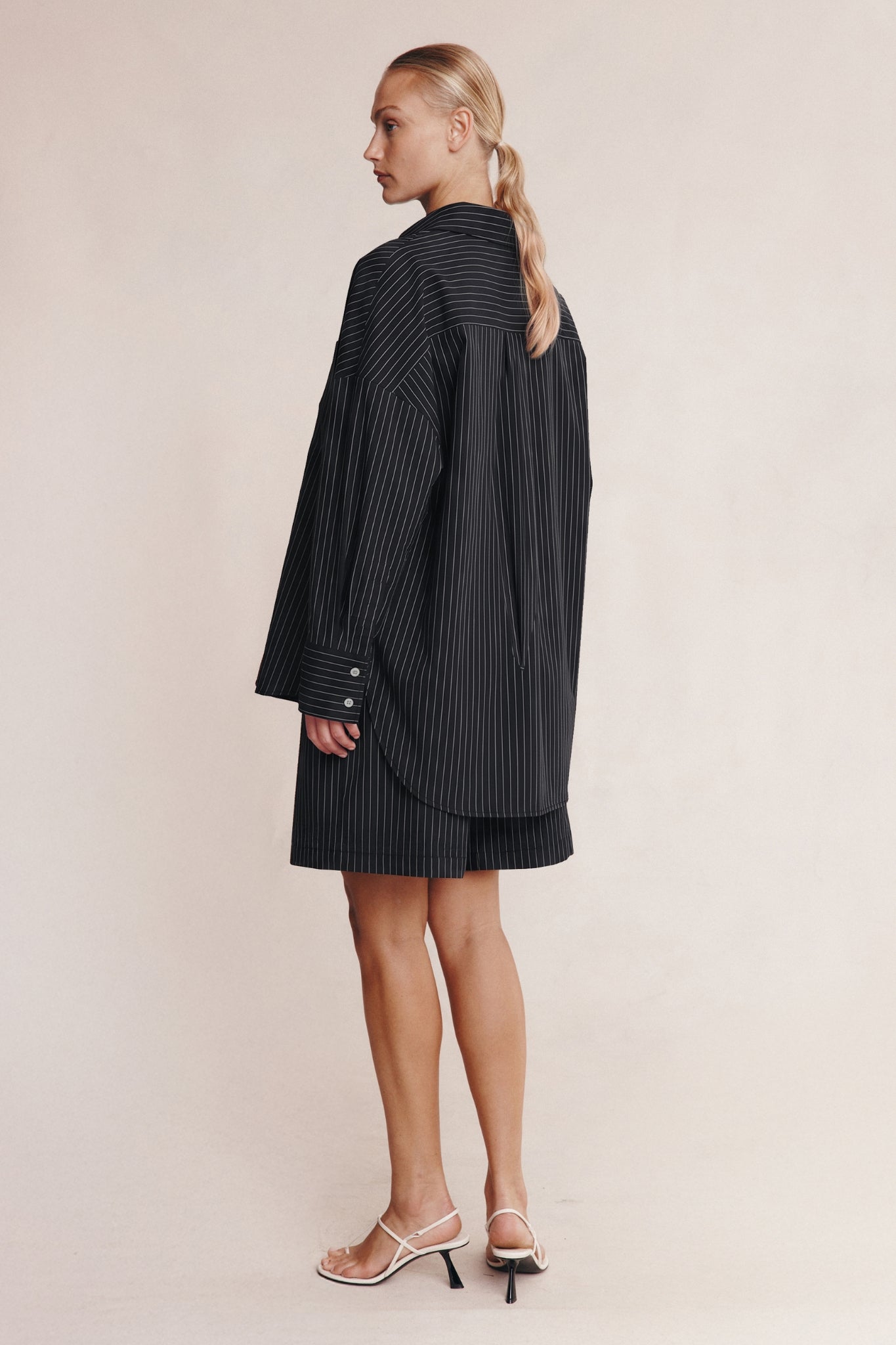 Marle | Mella Shirt - Black Pinstripe
