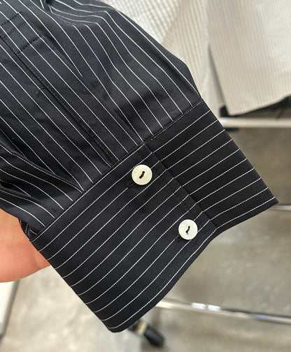 Marle | Mella Shirt - Black Pinstripe