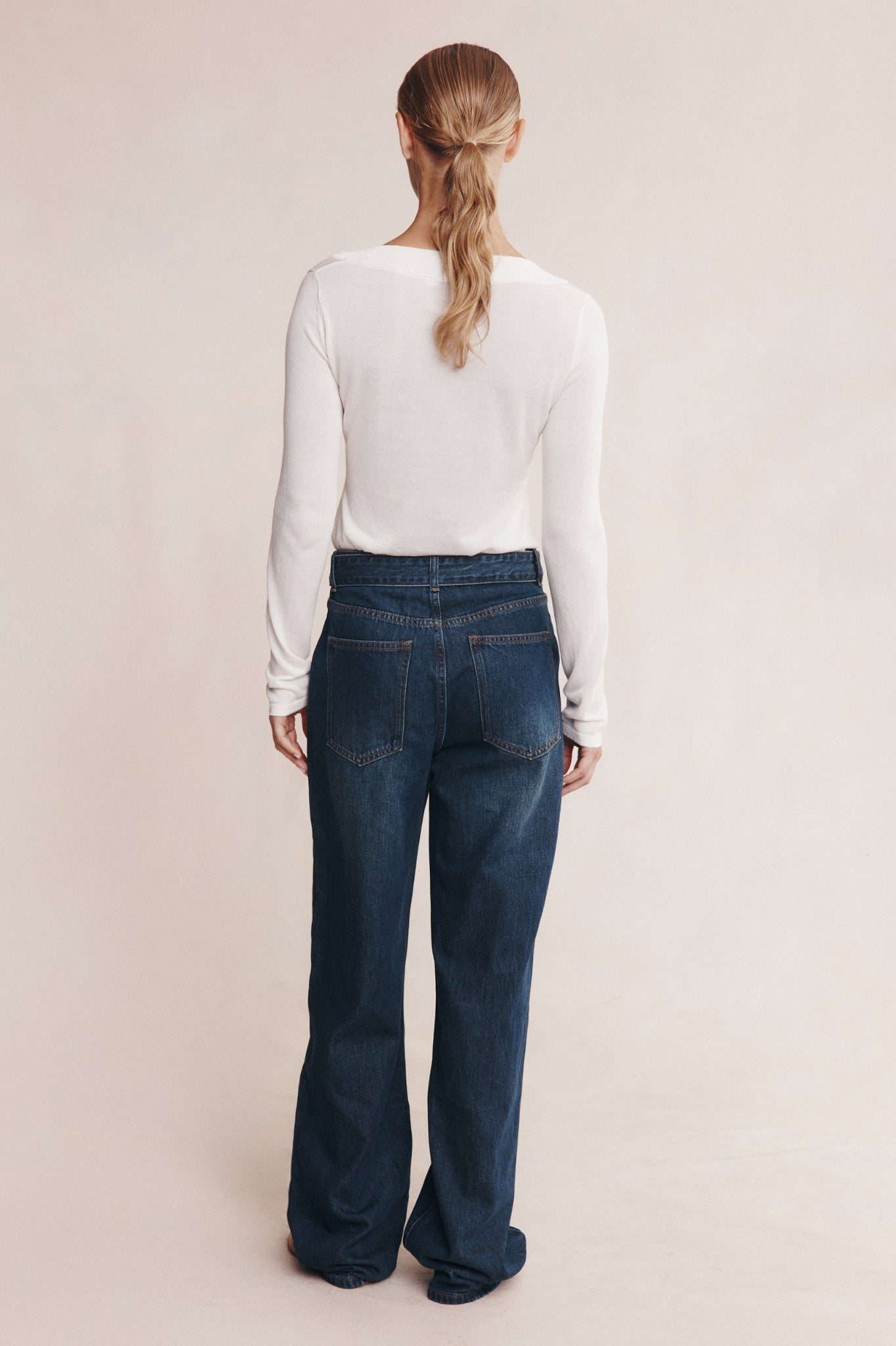 Marle | Belted Wide Leg Jean - Dark Wash 01