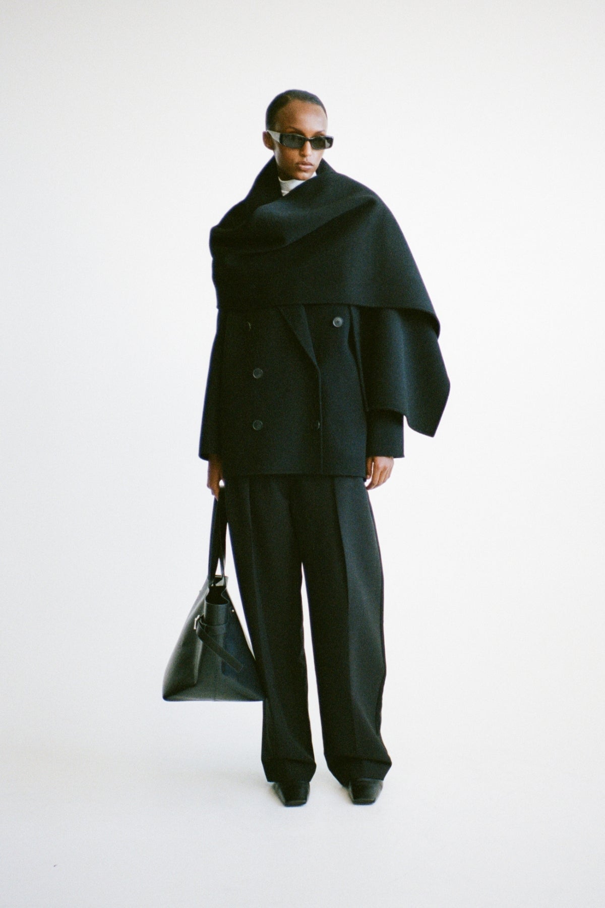 Camilla & Marc | Memoria Short Coat With Scarf - Black