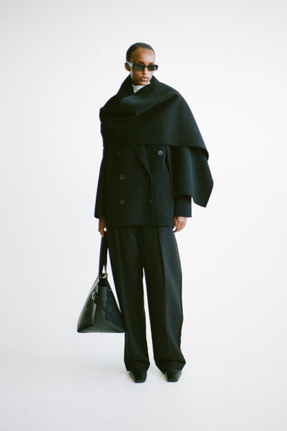 Camilla & Marc | Memoria Short Coat With Scarf - Black