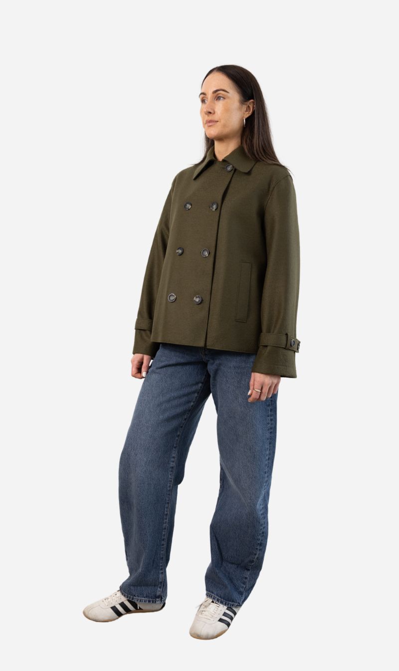 Harris Wharf London | Oversized Short Trench - Olive