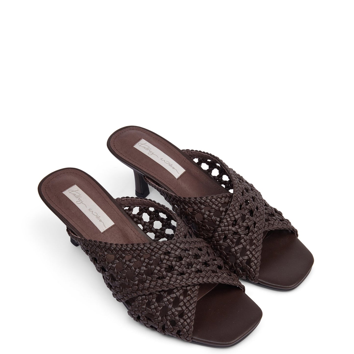 Kathryn Wilson | Lila Woven Heel - Chocolate