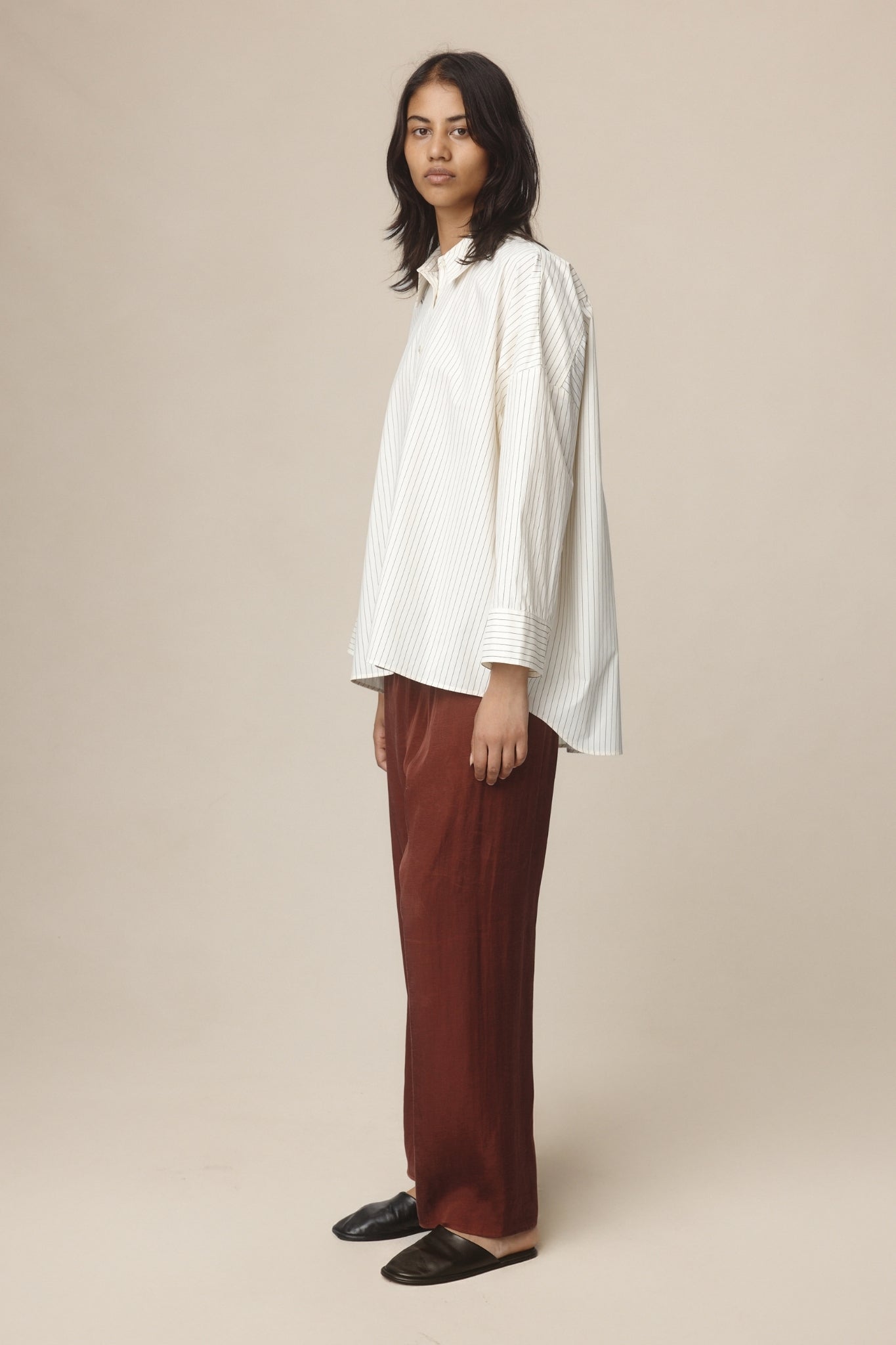 Marle | Edie Shirt - Ivory / Black Stripe