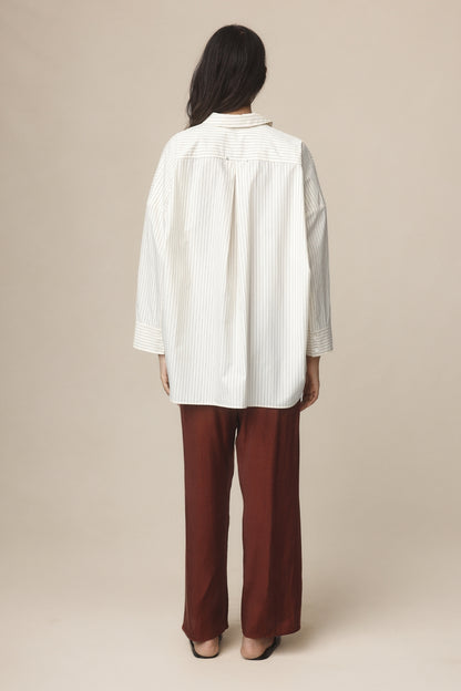 Marle | Edie Shirt - Ivory / Black Stripe