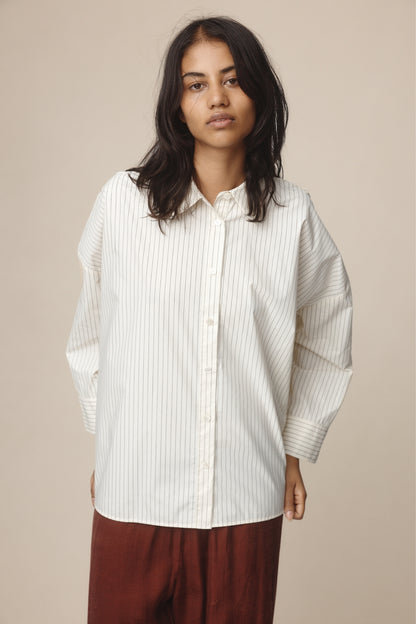 Marle | Edie Shirt - Ivory / Black Stripe