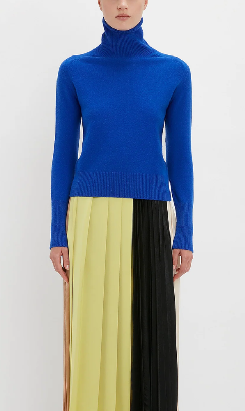 Victoria Beckham | Polo Neck Jumper - Saphire Blue