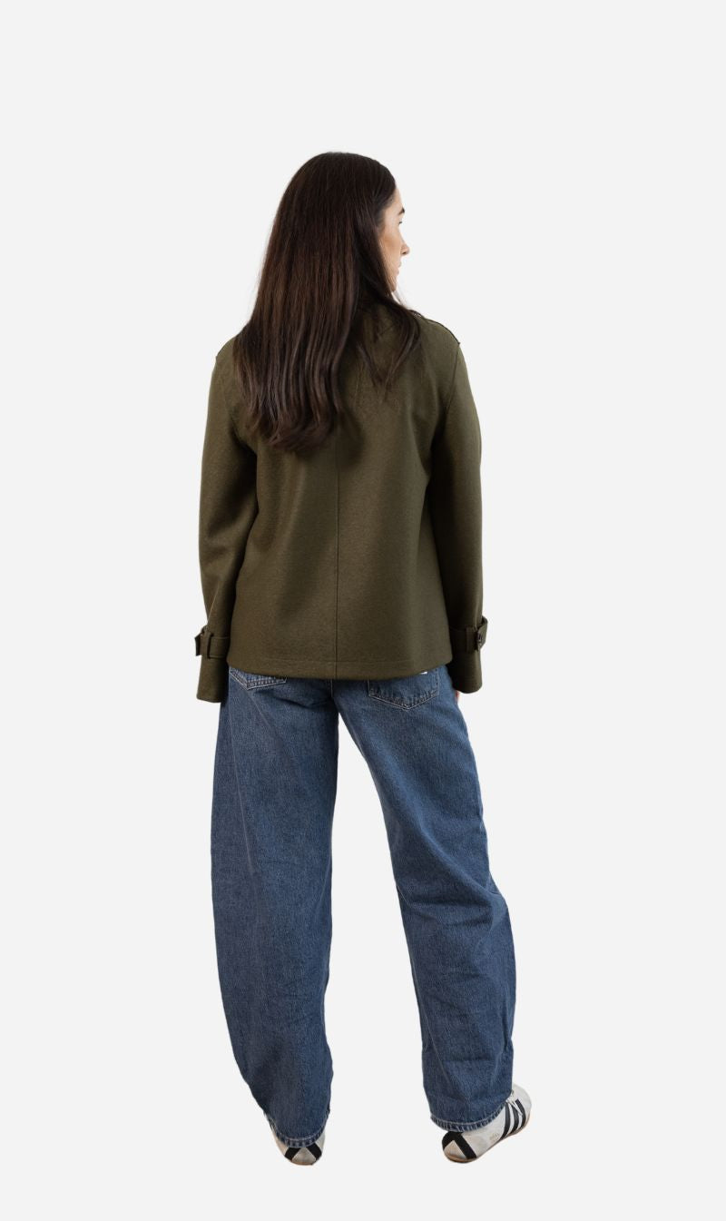 Harris Wharf London | Oversized Short Trench - Olive