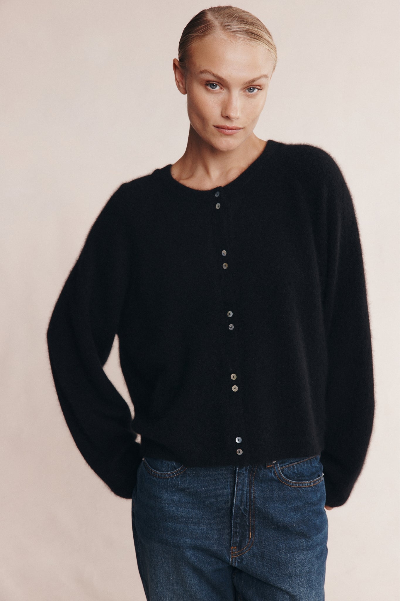 Marle | Babette Cardigan Cashmere Cotton - Black