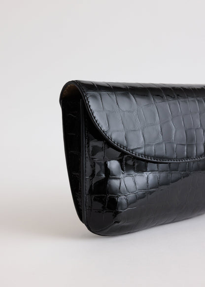 Yu Mei | Keriana Clutch - Black Croc