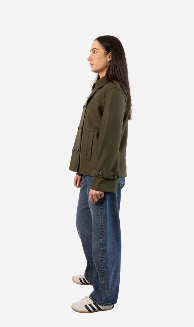 Harris Wharf London | Oversized Short Trench - Olive
