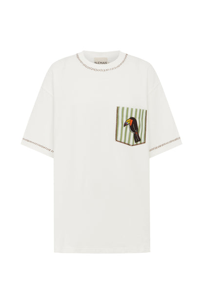Alemais | Toucan Tango Embroidered Pocket Tee - Multi