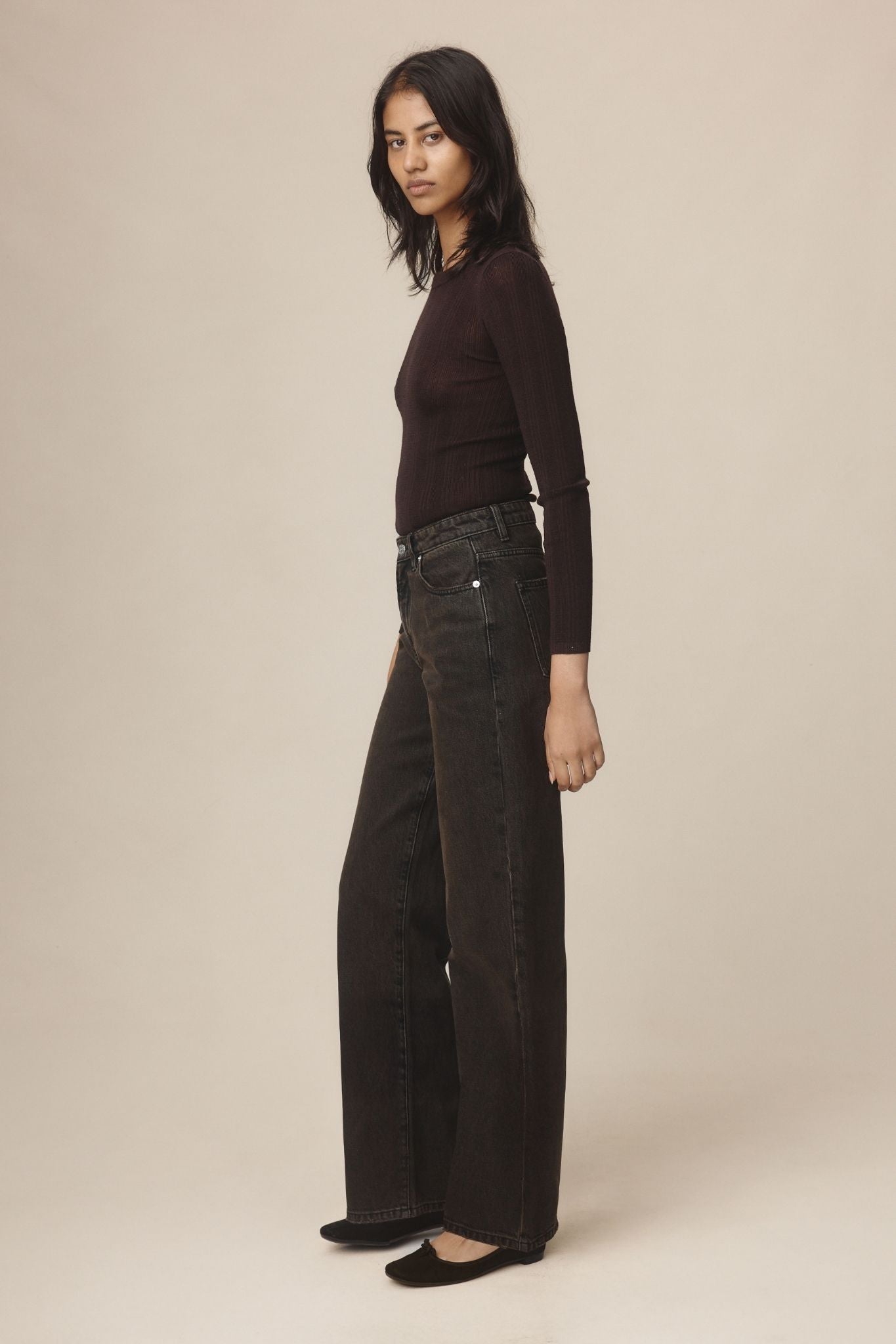 Marle | Wide Leg Jean - Tobacco