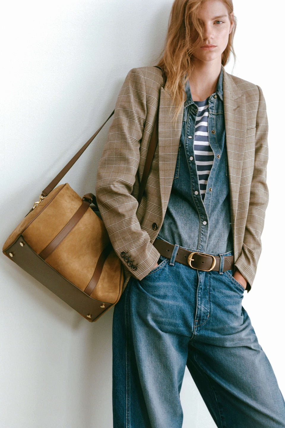 Nili Lotan | Anabel Tailored Jacket - Grey / Ochre Check