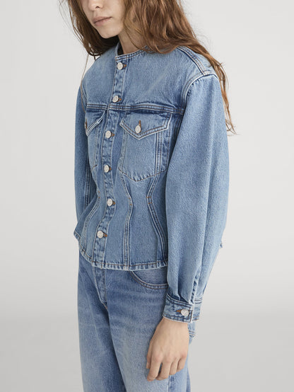 Frame Denim | The Nipped Collarless Jacket - Umbria