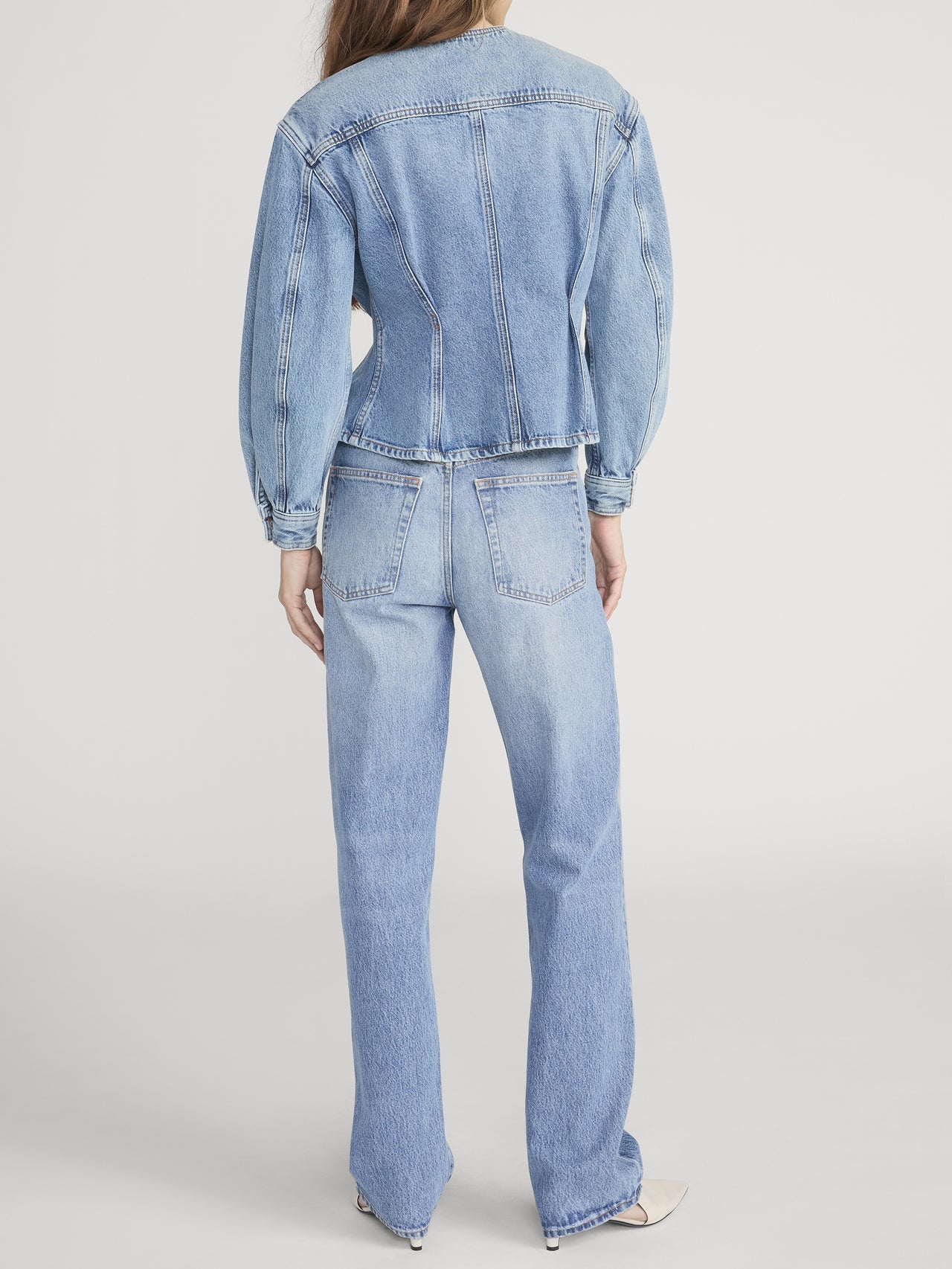 Frame Denim | The Nipped Collarless Jacket - Umbria