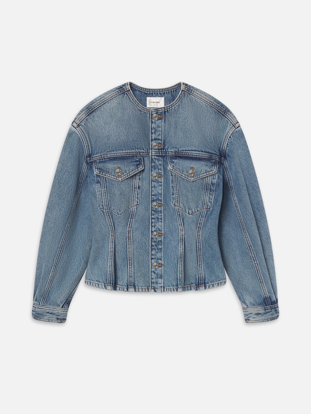 Frame Denim | The Nipped Collarless Jacket - Umbria