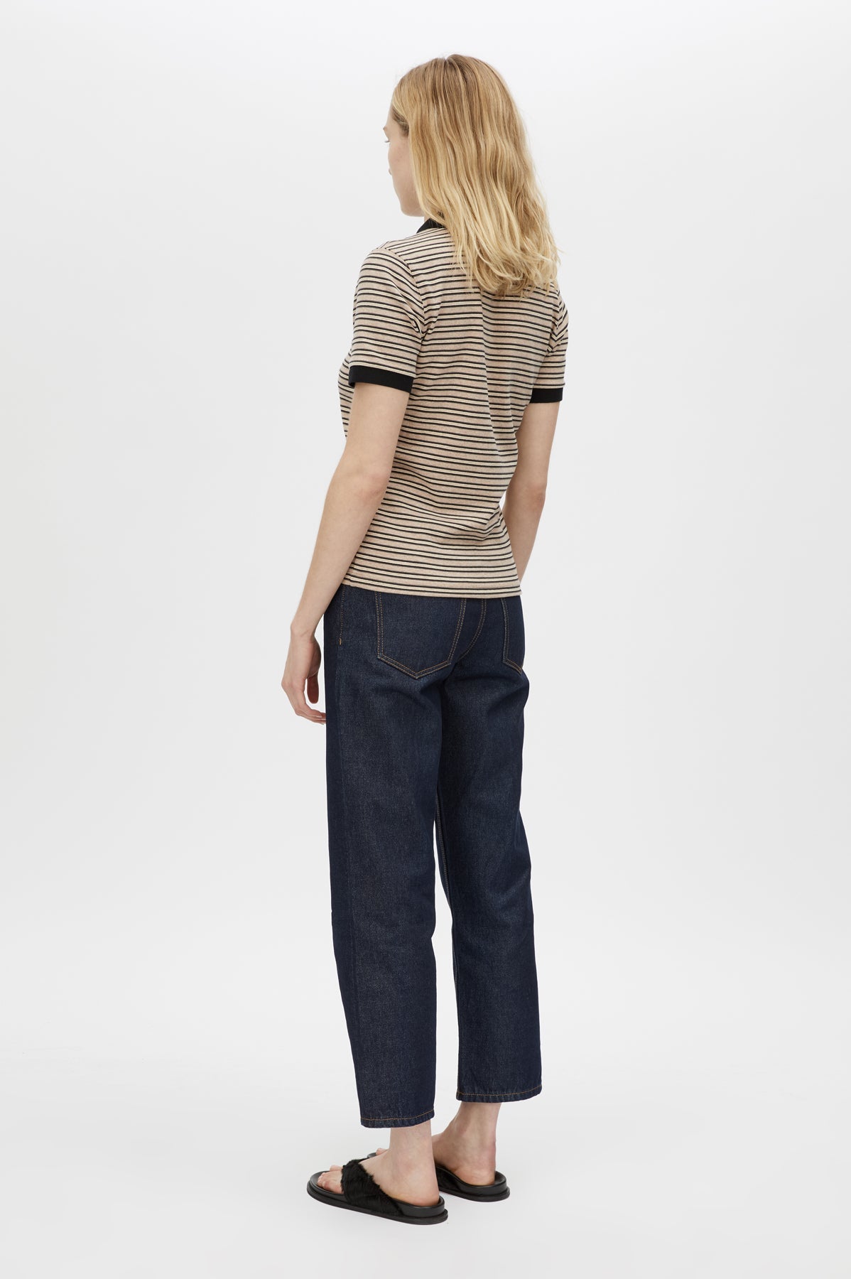 Camilla and Marc | Platinum Short Sleeve Polo - Oat Stripe