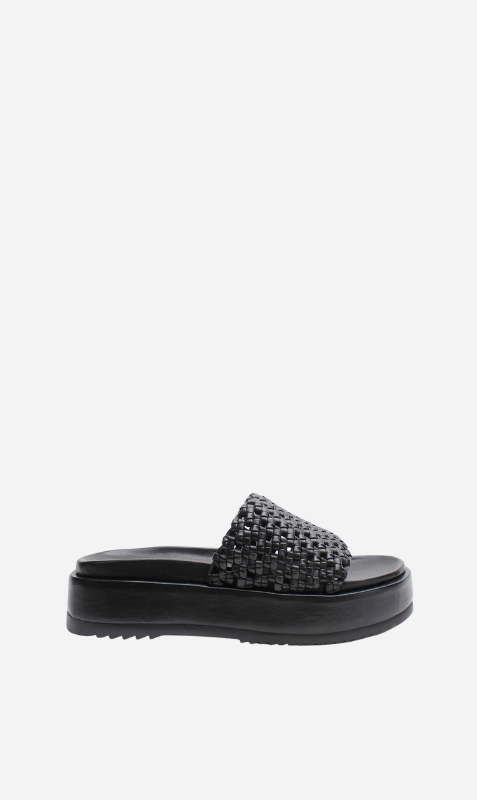La Tribe | Knotted Platform Slide - Black