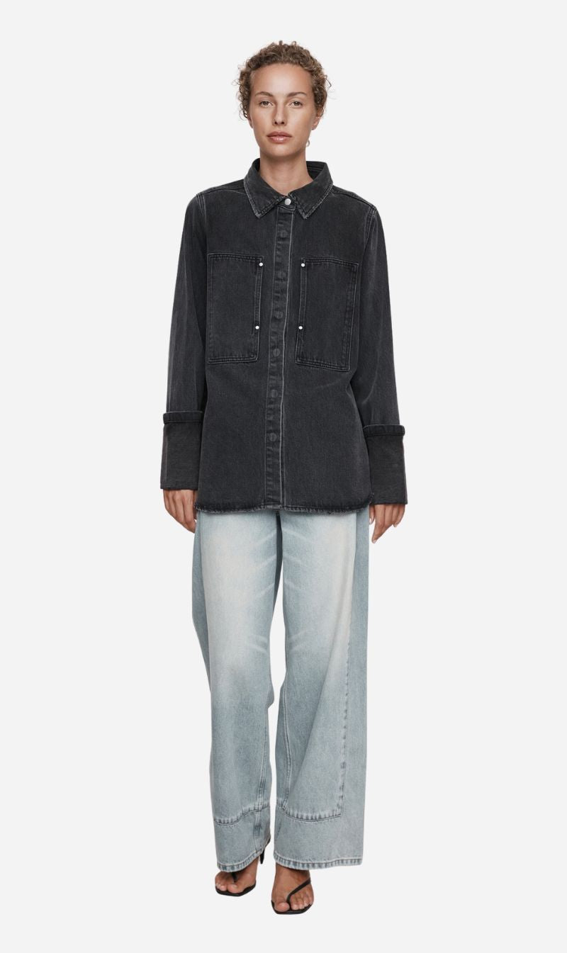 Marle | Crosta Shirt - Faded Black