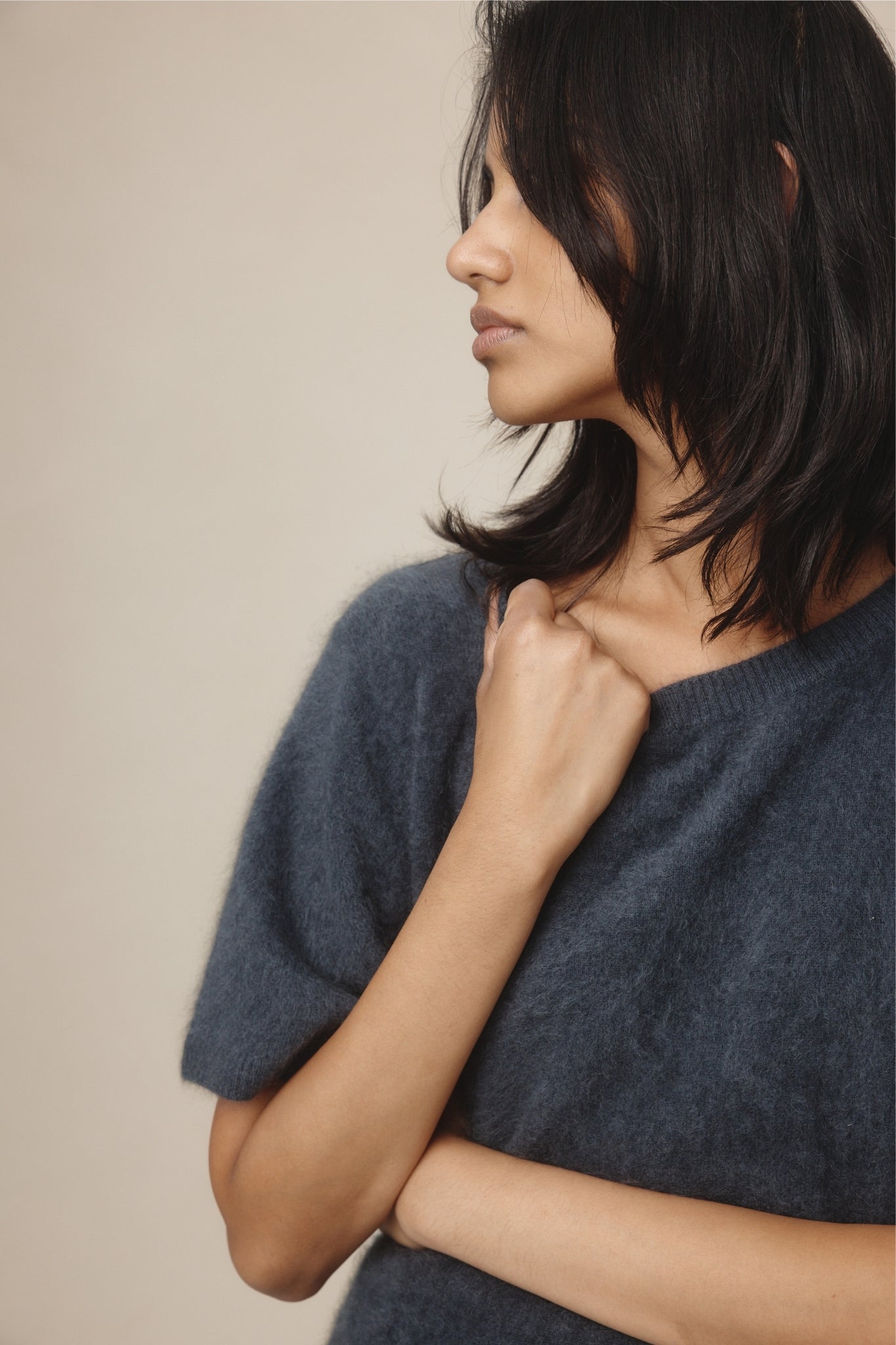 Marle | Brushed Cashmere Hera Top - Starling