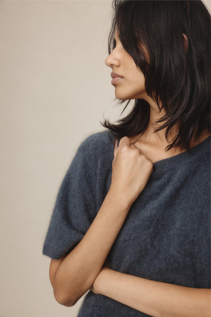 Marle | Brushed Cashmere Hera Top - Starling