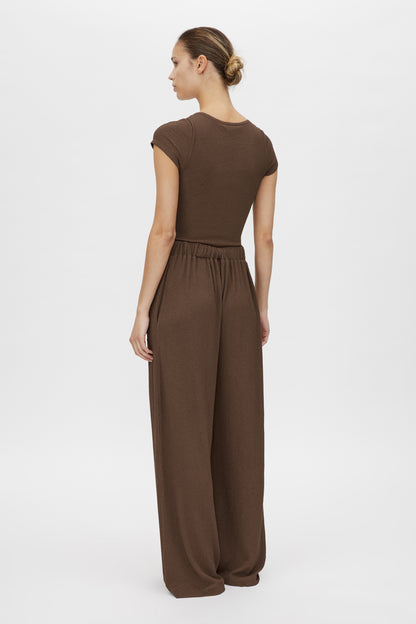 Camilla and Marc | Cali Cap Sleeve Bodysuit - Chocolate