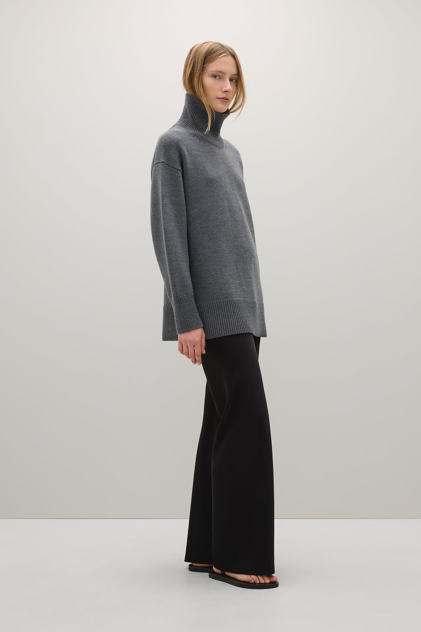A.Emery | The Gibson Funnel Knit - Mid Grey Melange