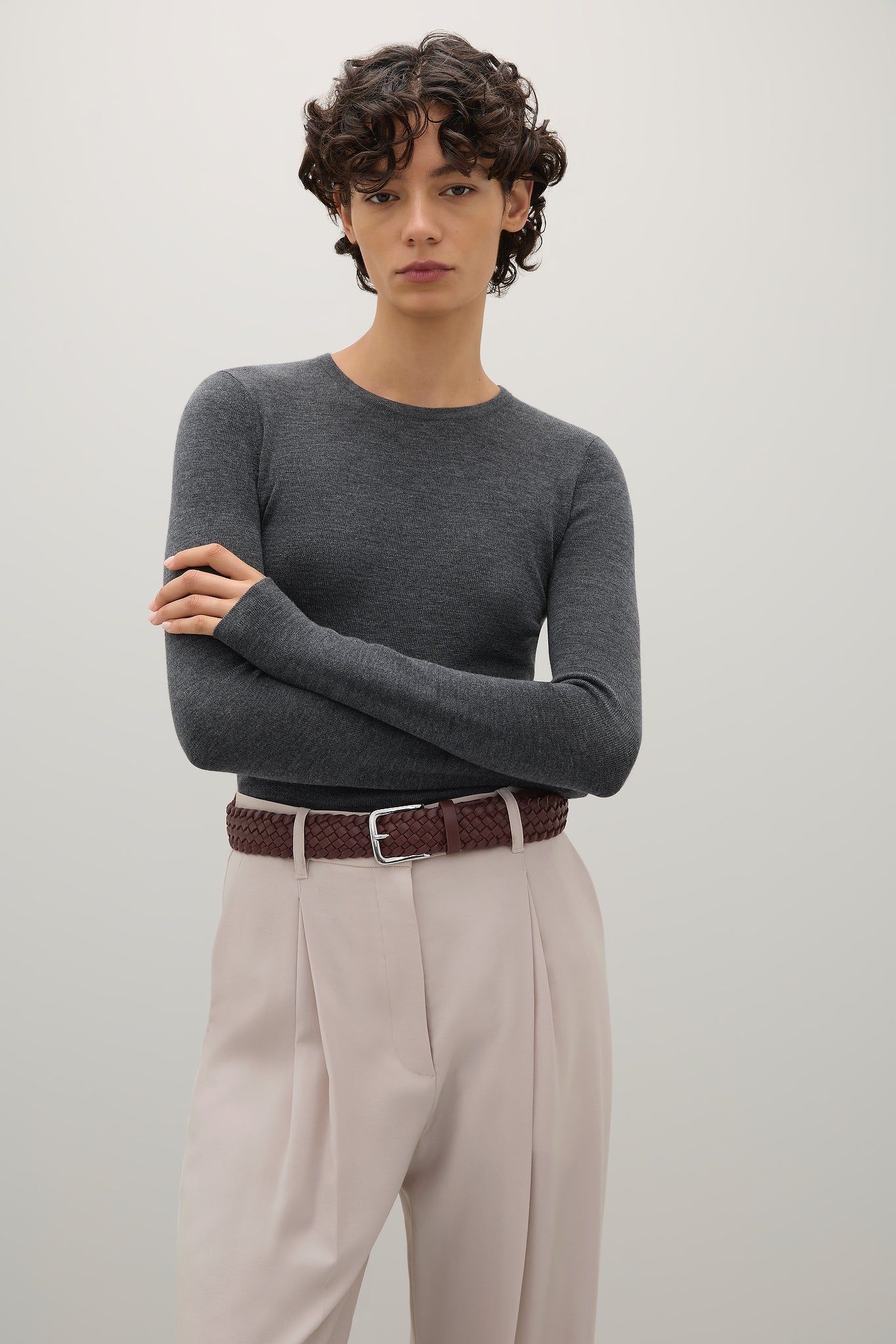A.Emery | The Charlie Top - Mid Grey Melange