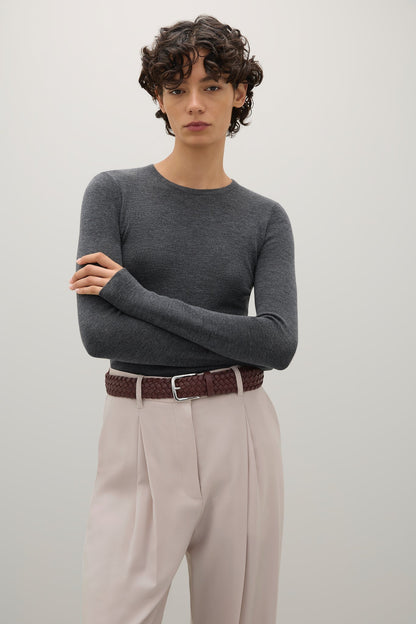 A.Emery | The Charlie Top - Mid Grey Melange