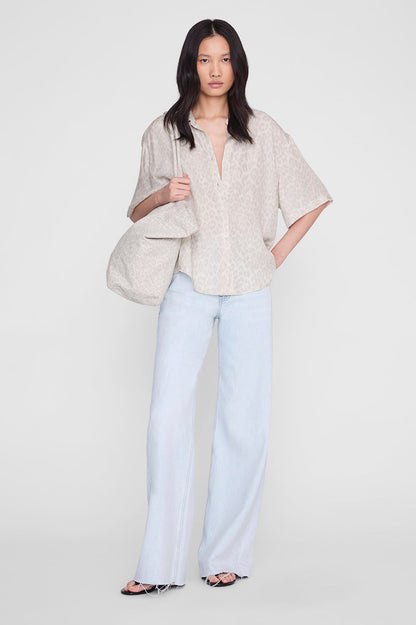 Anine Bing | Coco Shirt - Washed White Leopard