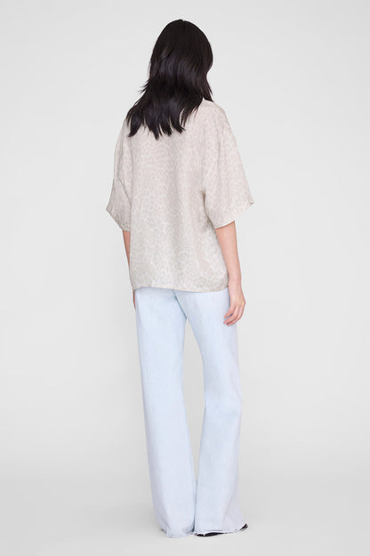 Anine Bing | Coco Shirt - Washed White Leopard