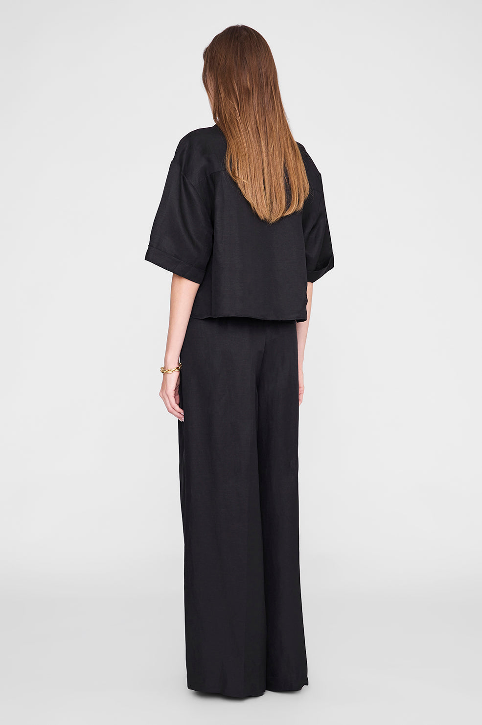 Anine Bing | Edith Shirt - Black Linen Blend