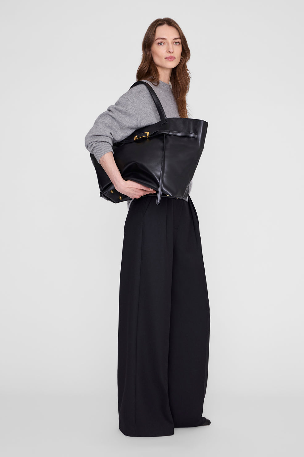 Anine Bing | Elly Tote Small Grained Leather - Black