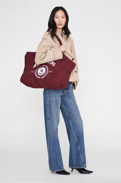 Anine Bing | Leo Canvas Tote Collegiate - Fig